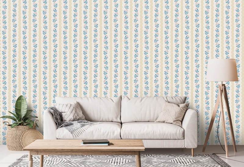 Berry Spring Hedgerow Papel de parede floral