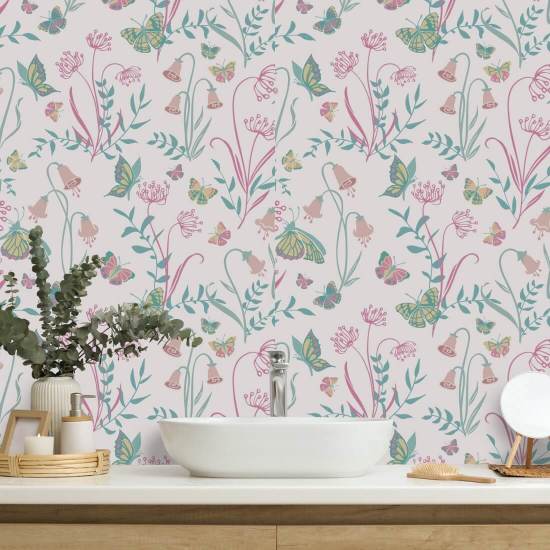 Butterfly Garden Blossom Papier peint Butterfly