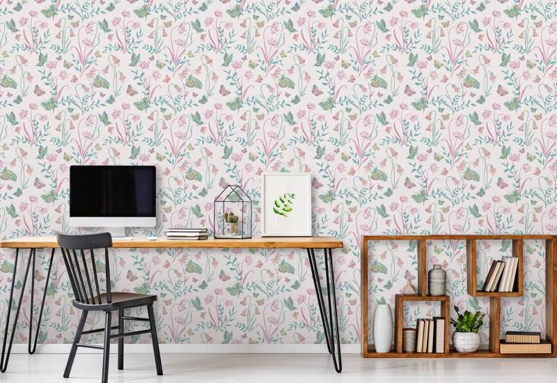 Butterfly Garden Blossom Papier peint Butterfly