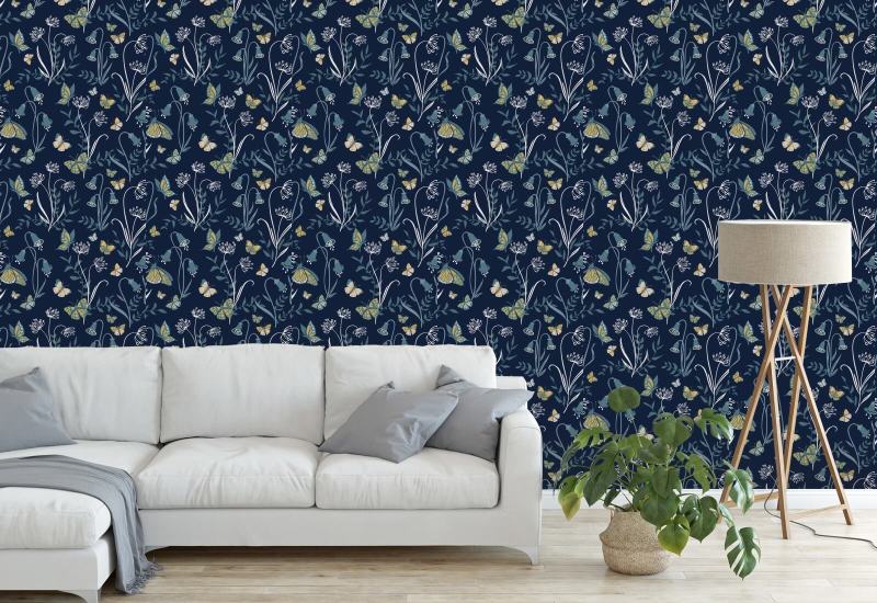 Sommerfuglhage skumring Blomsterbakgrunn