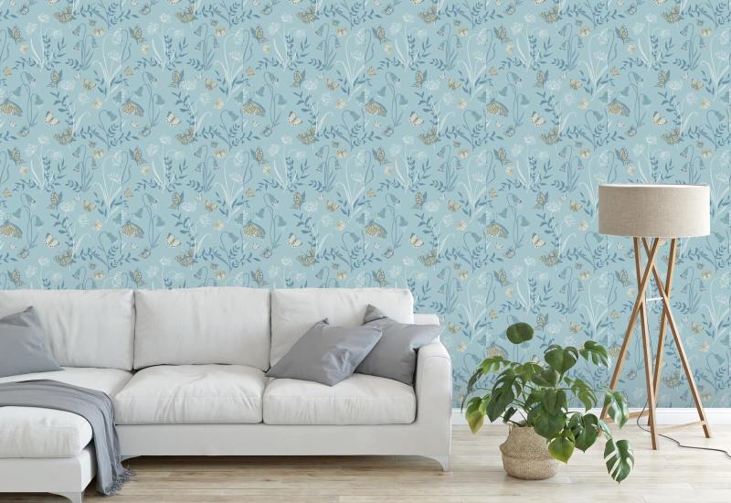 Vlindertuin zomer Tuinbehang