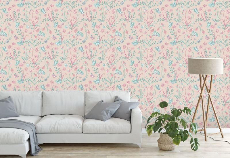 Butterfly Garden Blush Vlinderbehang