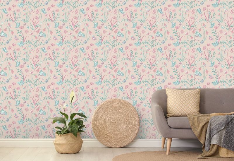 Butterfly Garden Blush Butterfly tapet