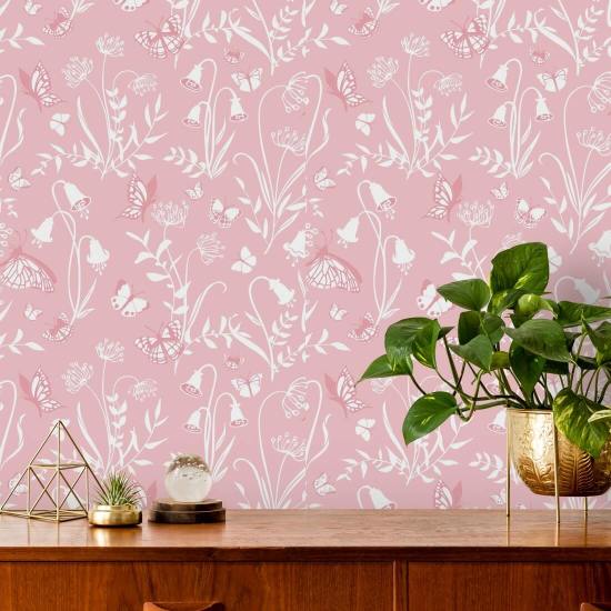 Paradijs in de vlindertuin Vlinderbehang