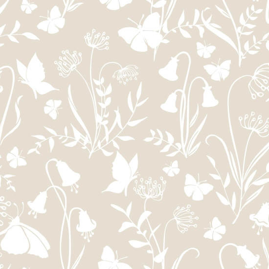 Schmetterlingsgarten Neutral Blumentapete