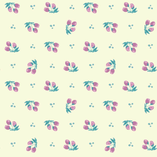 Cherries Soft Botanical Wallpaper