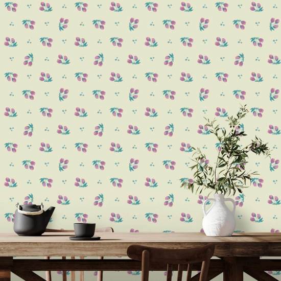 Zachte kersen Botanisch behang