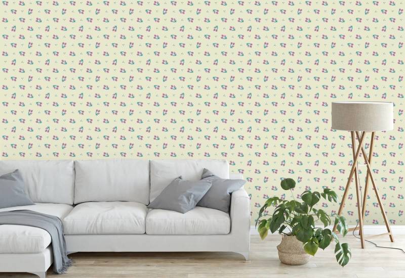 Cherries Soft Botanical Wallpaper