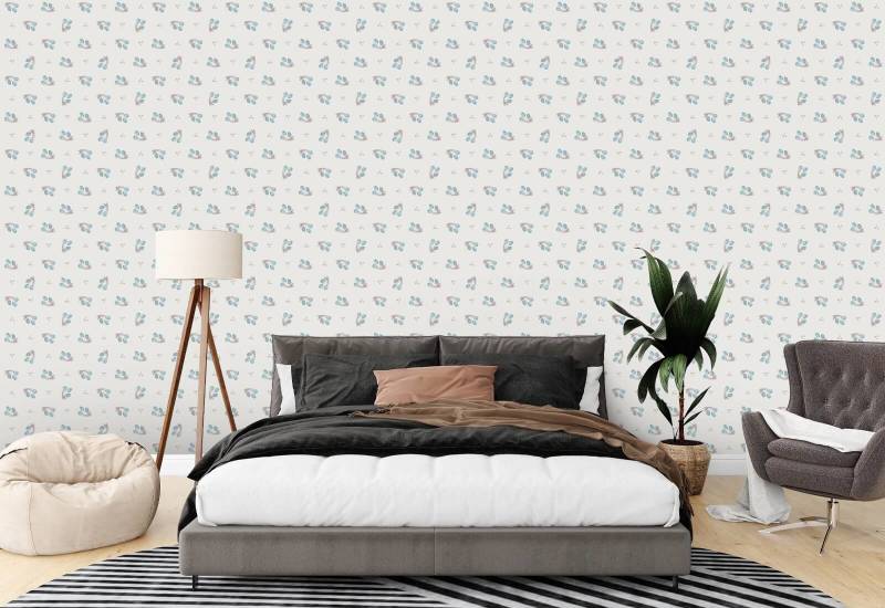 Kersen blauw Keukenbehang