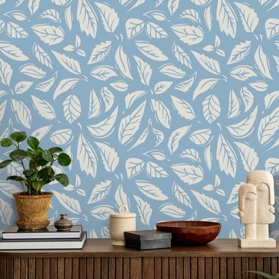 Falling Leaves Blå Blad Baggrund