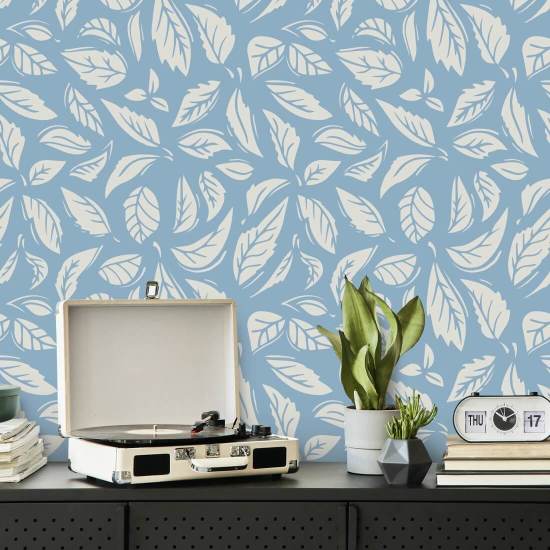 Falling Leaves Blue Blad Bakgrund