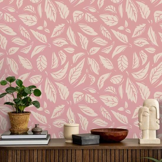 Falling Leaves Pink Leaf Wallpaper