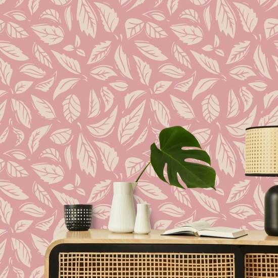 Falling Leaves Pink Leaf Wallpaper