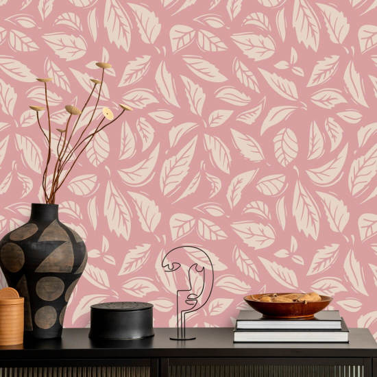 Falling Leaves Pink papel de parede Leaf