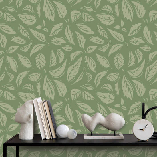 Falling Leaves Green Leaf Wallpaper