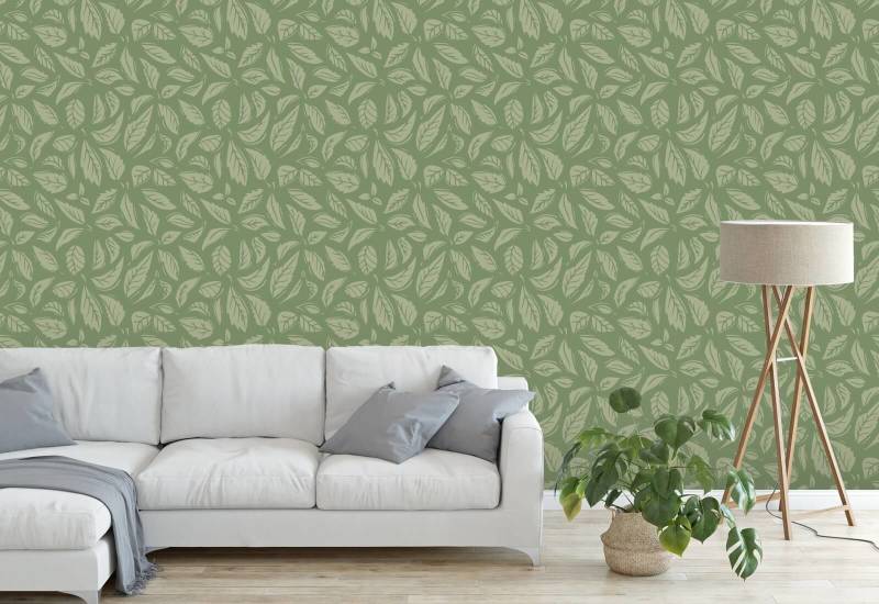 Falling Leaves Green Green Leaf Wallpaper