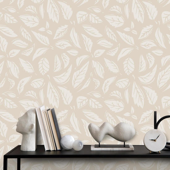 Falling Leaves Beige Fondo de pantalla de hojas