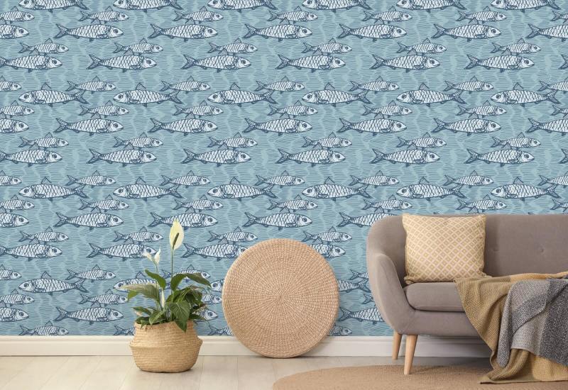 School of Fish Blue Fish Wallpaper