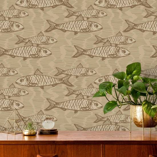 École de poissons naturelle Papier peint animalier