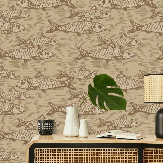 Skolan för naturlig fisk Djur Bakgrund