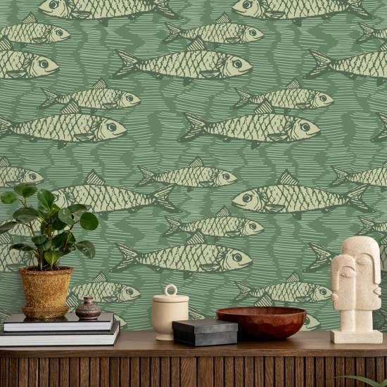 Escuela de Fish Green Fondo de pantalla de peces