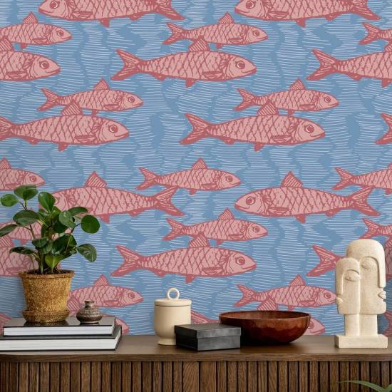 School of Fish Pink Djur Bakgrund