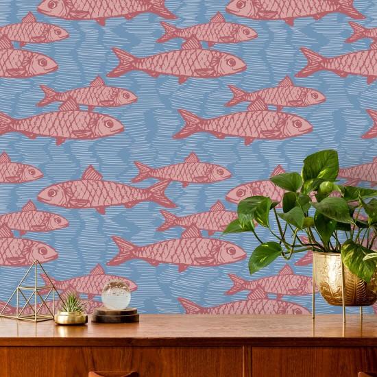 School of Fish Pink Animal Wallpaper