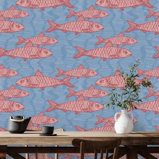 School of Fish Pink Animal Wallpaper