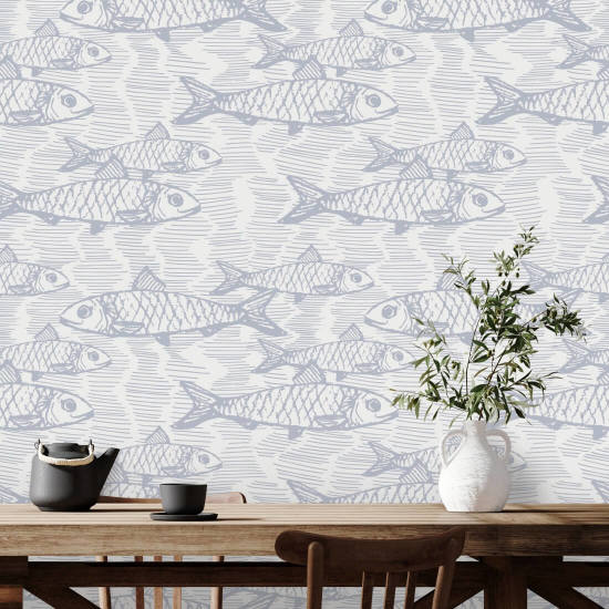 School of Fish White Fish Wallpaper