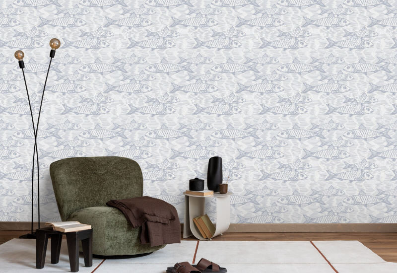 School of Fish White Fish Wallpaper