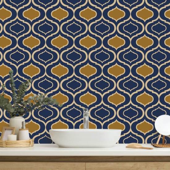 Enkelt Ogee Gold Retro Bakgrunn 