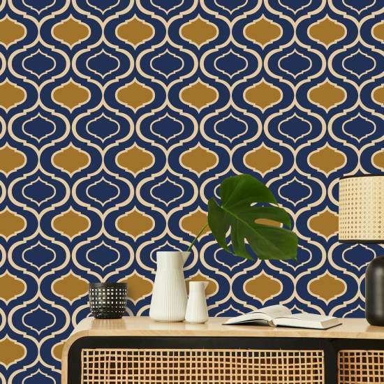 Enkelt Ogee Gold Retro Bakgrunn 