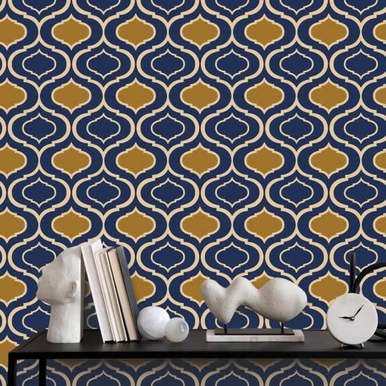 Yksinkertainen Ogee Gold Retro taustakuva 