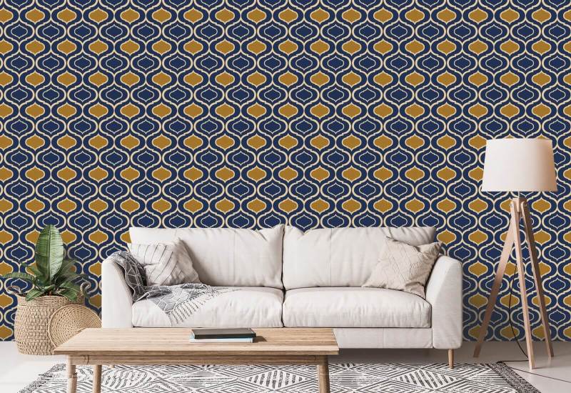 Yksinkertainen Ogee Gold Retro taustakuva 