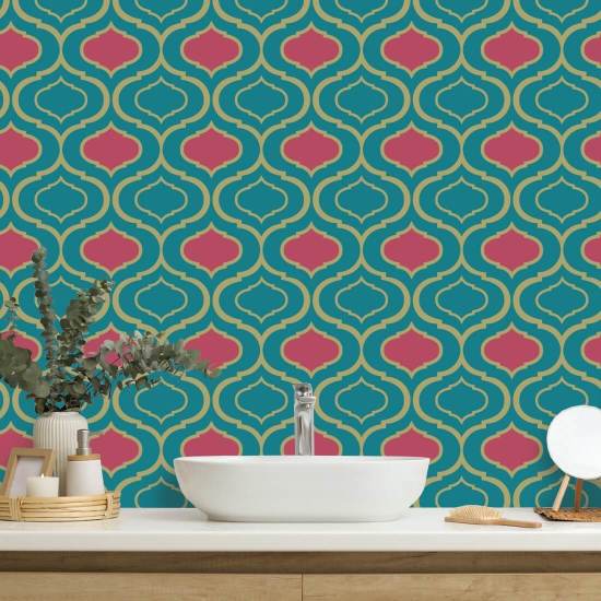 Simple Ogee Pink Pattern Wallpaper