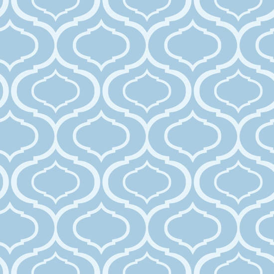 Simple Ogee Blue Retro Wallpaper 