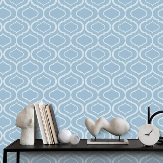 Enkel Ogee Blå Retro Bakgrund 