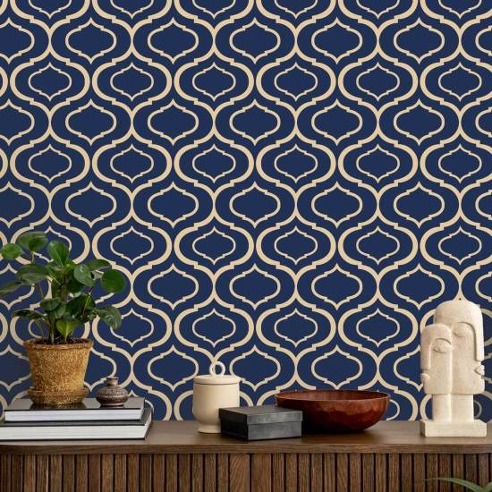 Einfaches Ogee Dark Retro-Tapete 