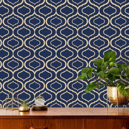 Enkel Ogee Dark Retro tapet 