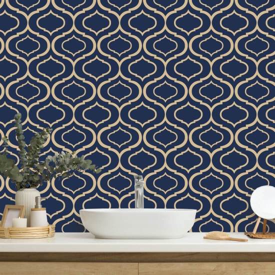 Simple Ogee Dark Retro Wallpaper 