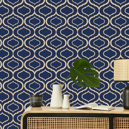 Einfaches Ogee Dark Retro-Tapete 