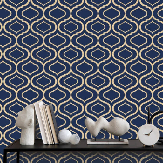Einfaches Ogee Dark Retro-Tapete 