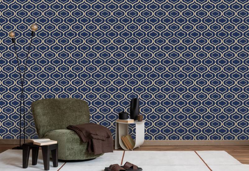 Simple Ogee Dark Retro Wallpaper 