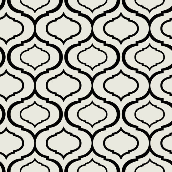 Monocromático Ogee simples Papel de parede padrão