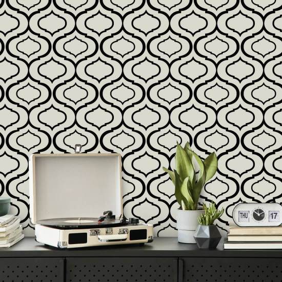 Enkel Ogee monokrom Mönster Bakgrund