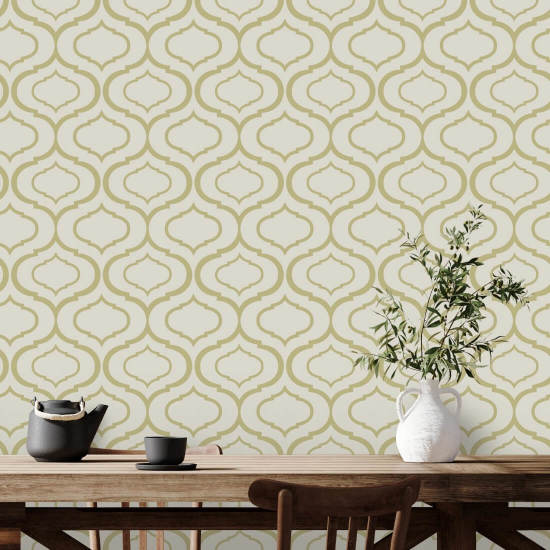 Enkel Ogee Neutral Retro tapet 