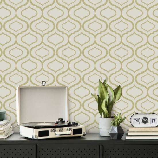 Simple Ogee Neutral Papel de parede retrô 