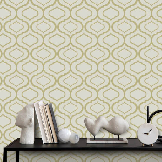 Simple Ogee Neutral Papel de parede retrô 