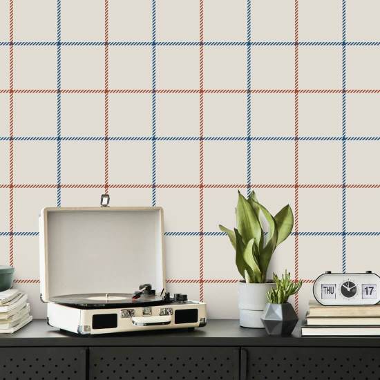 Tattersall Enkel I Tartan Bakgrunn