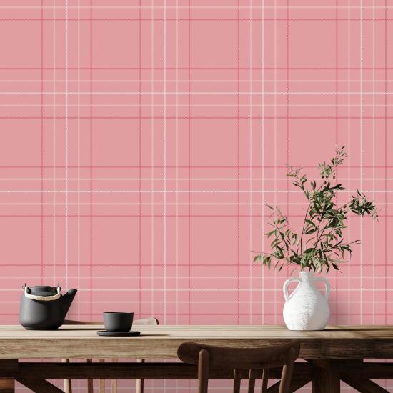 Tattersall Tartan V Papel de parede rosa